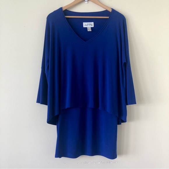 Joseph Ribkoff Royal Sapphire Blue Layered Dress Size 8 - Picture 3 of 8
